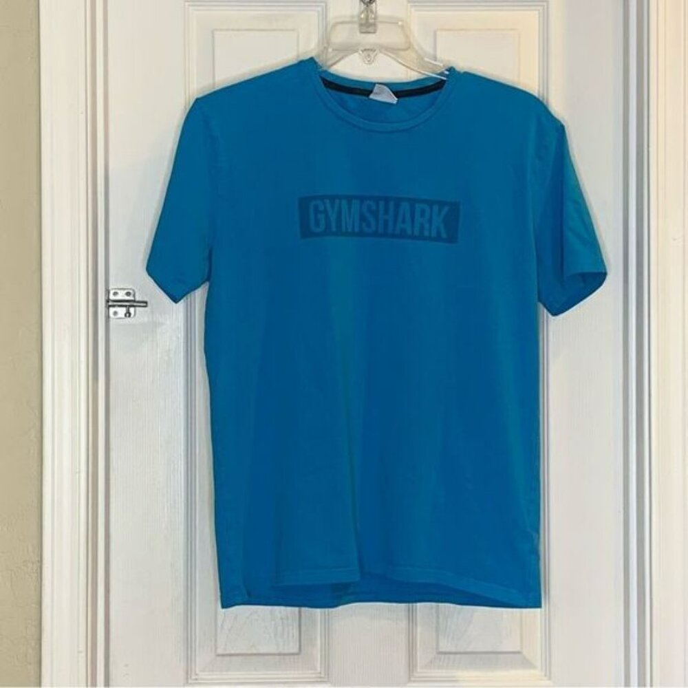 Gymshark Men's Arrival Graphic Tee Blue Size Medium